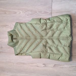 Eddie Bauer premium goose down light green puff zip up vest